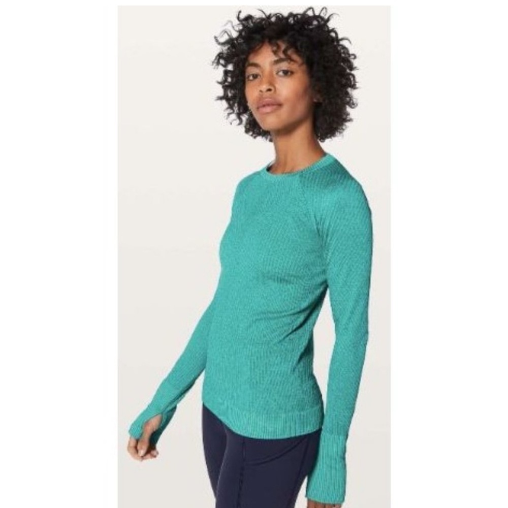 Lululemon rest less pullover eucalyptus/spirit green - size 8
